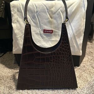 Staud Rey bag, Brown Crocodile print